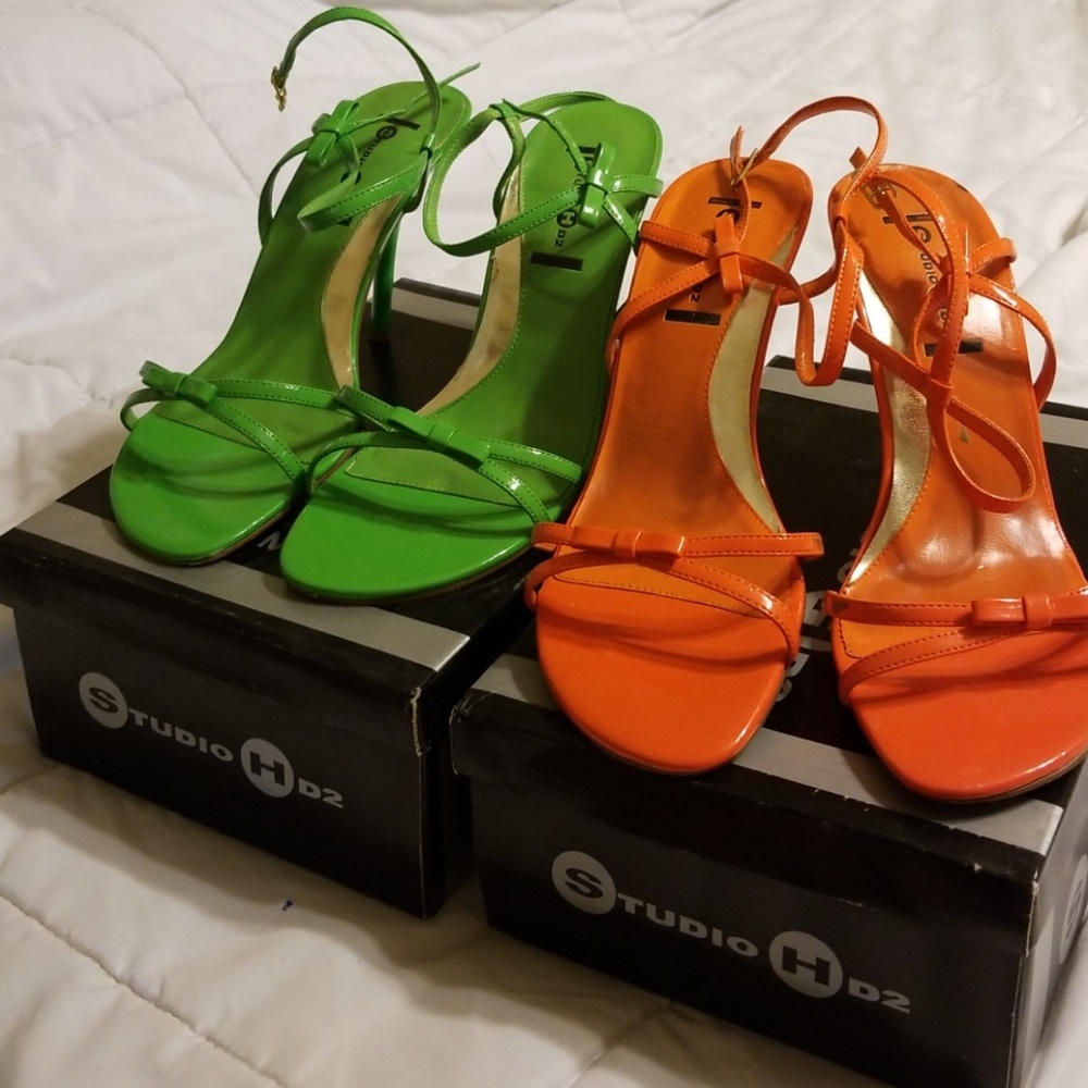Beautiful Orange and Green heels